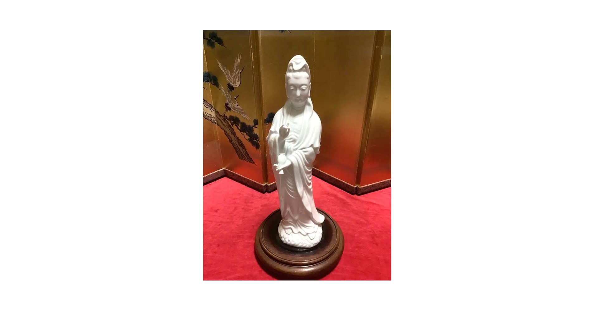 送料無料　鍋島冬山作 白磁観音立像 共箱・完品無傷　高さ30ｃｍ Amazon.co.jp: 鍋島焼 白磁 観音像 立像 置物 大五作 共箱入